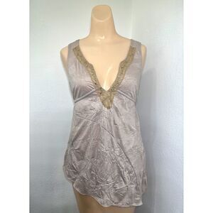 Lux Womens Y2K Asymmetrical Top Size S Babydoll Fairy Whimsigoth Cottagecore